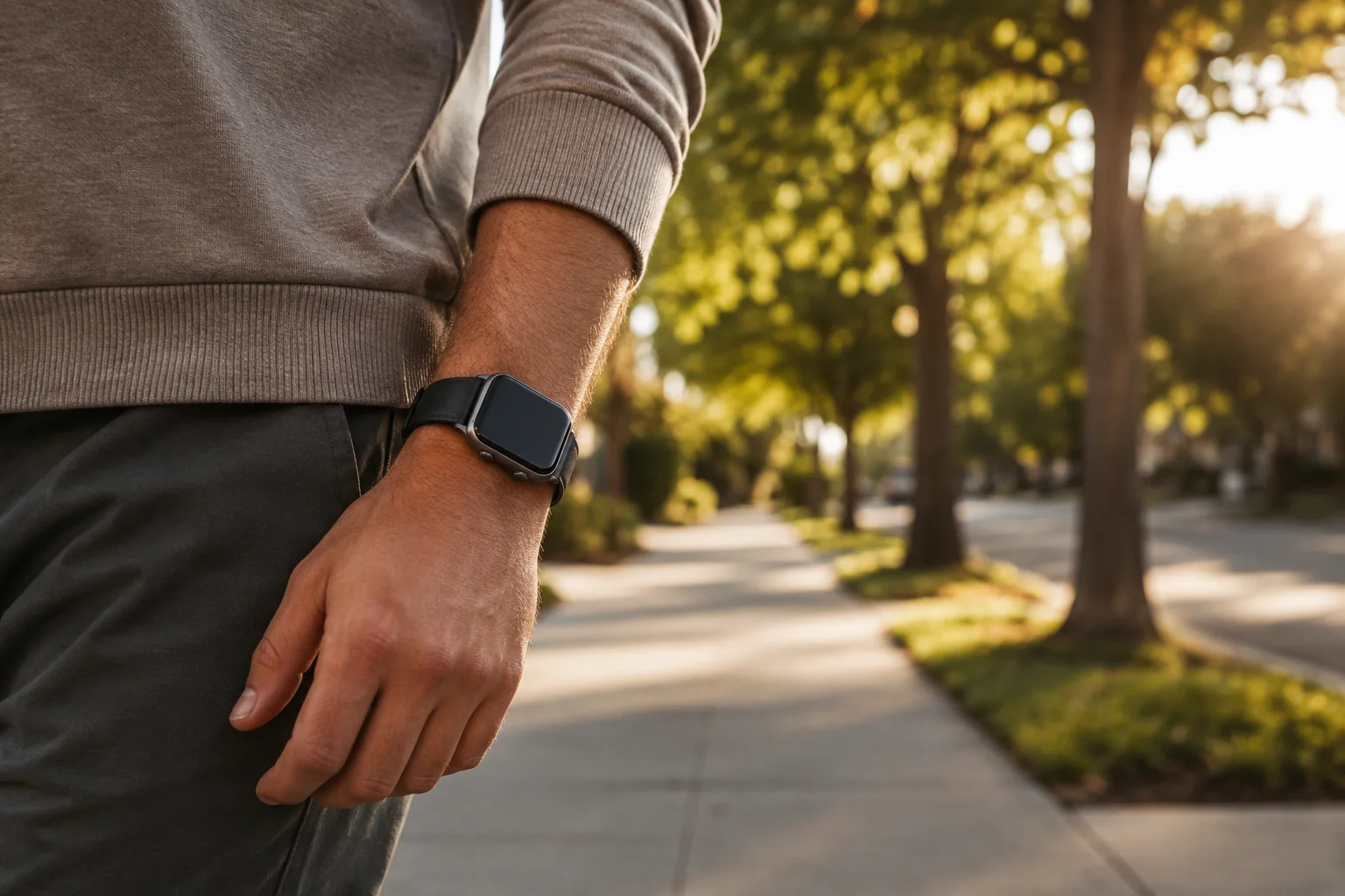 SAYDIAN W7 PRO worn on a calm late-afternoon neighborhood walk