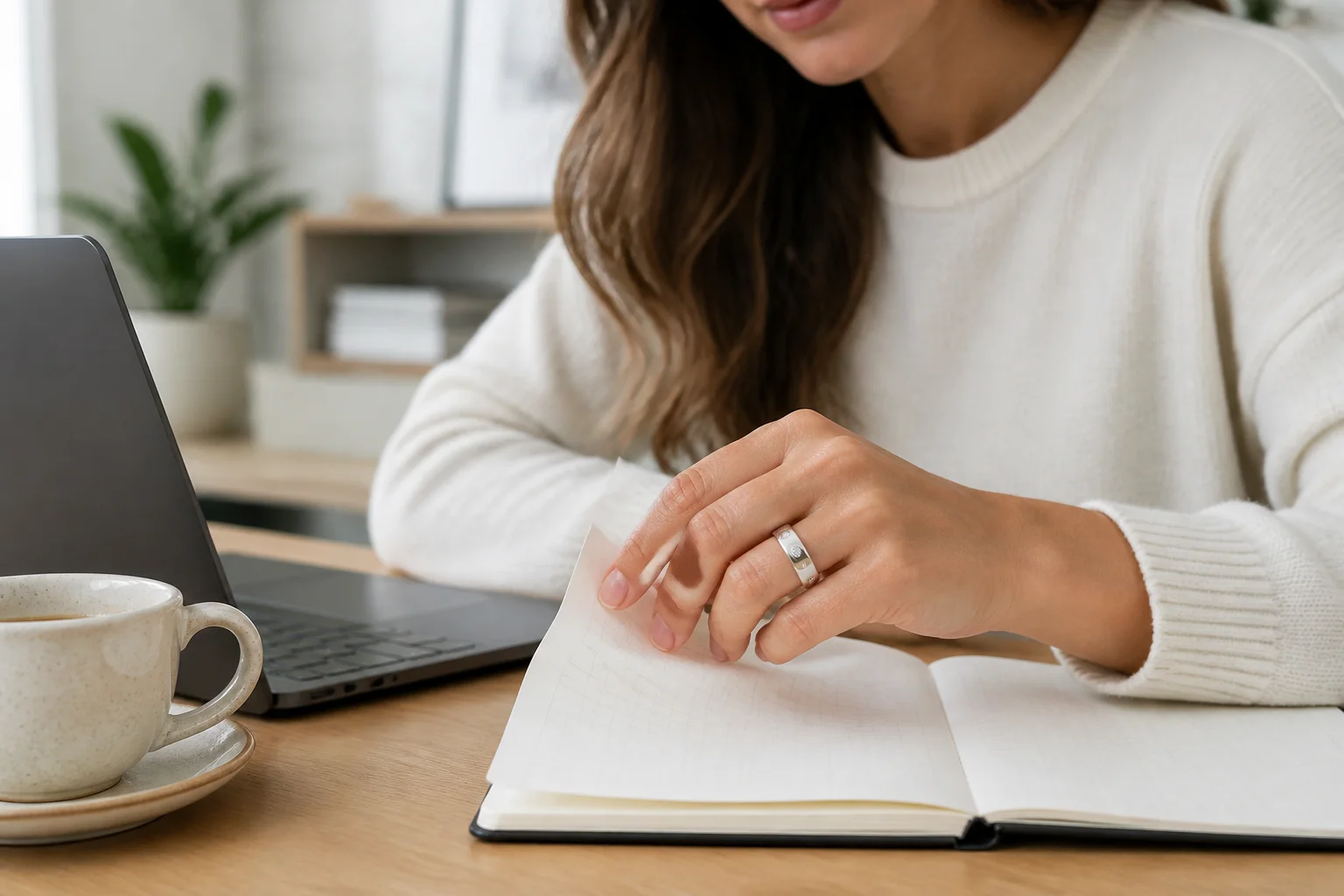SAYDIAN R7Y worn during a bright home-office routine