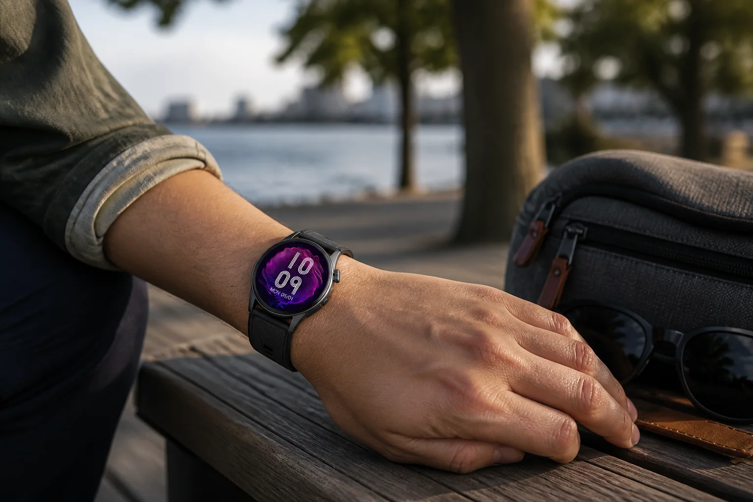 SAYDIAN W9 worn during a relaxed waterfront weekend