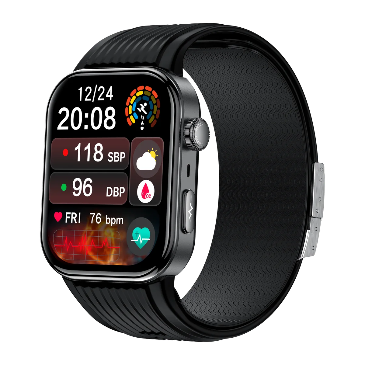 SAYDIAN W8S Smartwatch with Airbag Blood Pressure, ECG & Bluetooth Calling product view 2