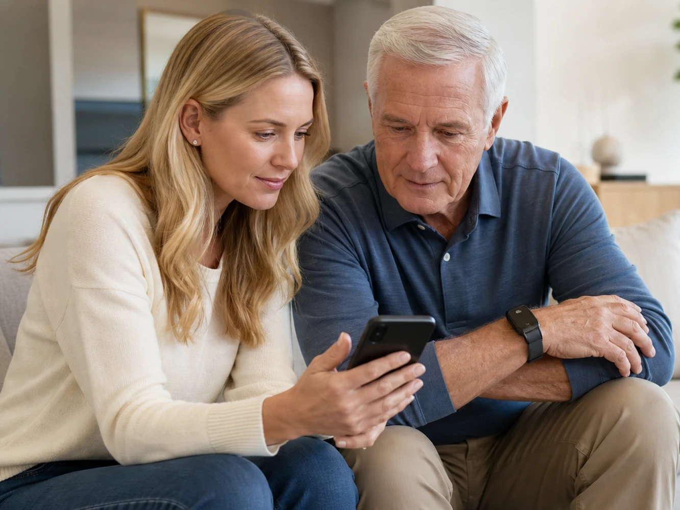 Family reviewing wellness trends together